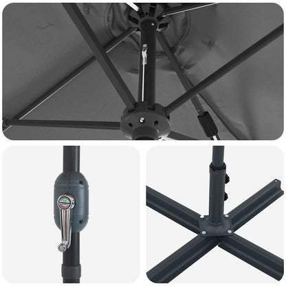 vidaXL Garden Parasol Anthracite 370 x 197 x 239 cm