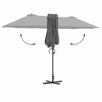 vidaXL Garden Parasol Anthracite 370 x 197 x 239 cm