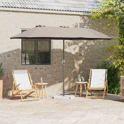 vidaXL Garden Parasol Taupe 370 x 197 x 239 cm Polyester and Aluminium
