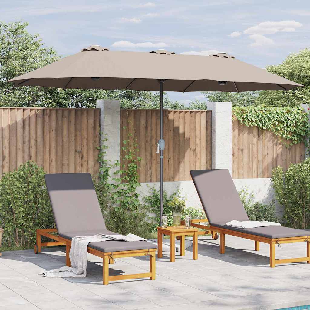 vidaXL Garden Parasol Taupe 370 x 197 x 239 cm Polyester and Aluminium