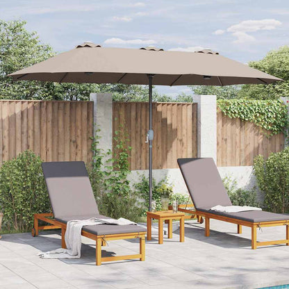 vidaXL Garden Parasol Taupe 370 x 197 x 239 cm Polyester and Aluminium