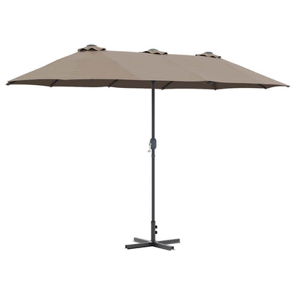 vidaXL Garden Parasol Taupe 370 x 197 x 239 cm Polyester and Aluminium