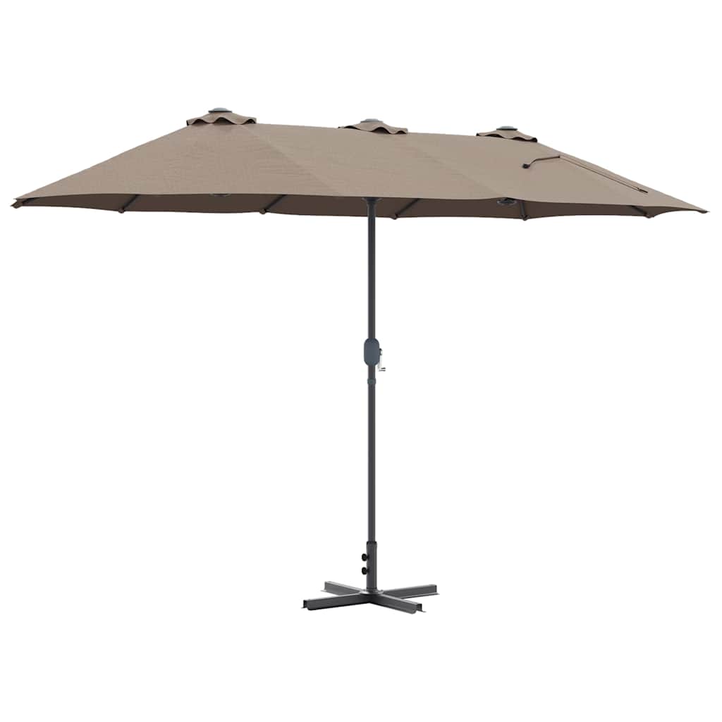 vidaXL Garden Parasol Taupe 370 x 197 x 239 cm Polyester and Aluminium