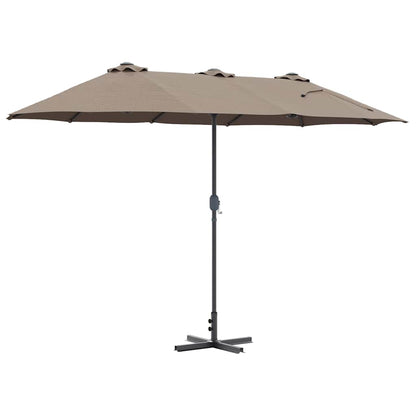 vidaXL Garden Parasol Taupe 370 x 197 x 239 cm Polyester and Aluminium
