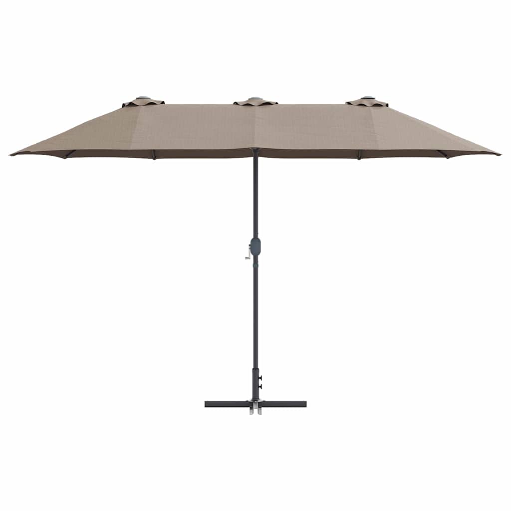 vidaXL Garden Parasol Taupe 370 x 197 x 239 cm Polyester and Aluminium