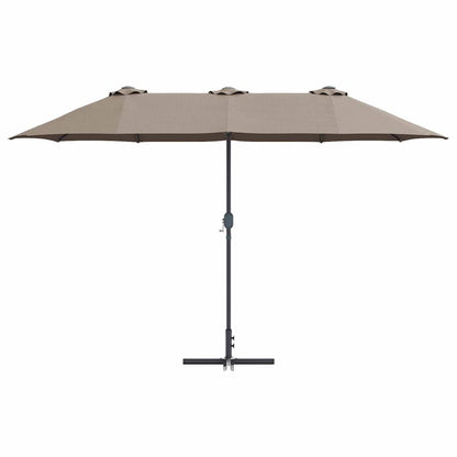 vidaXL Garden Parasol Taupe 370 x 197 x 239 cm Polyester and Aluminium