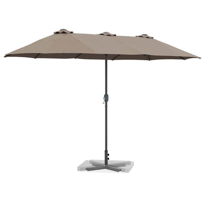 vidaXL Garden Parasol Taupe 370 x 197 x 239 cm Polyester and Aluminium