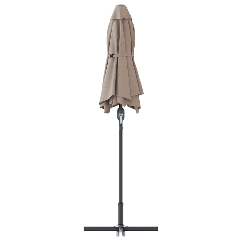 vidaXL Garden Parasol Taupe 370 x 197 x 239 cm Polyester and Aluminium