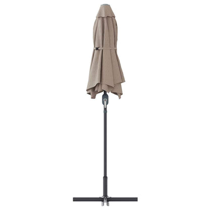 vidaXL Garden Parasol Taupe 370 x 197 x 239 cm Polyester and Aluminium