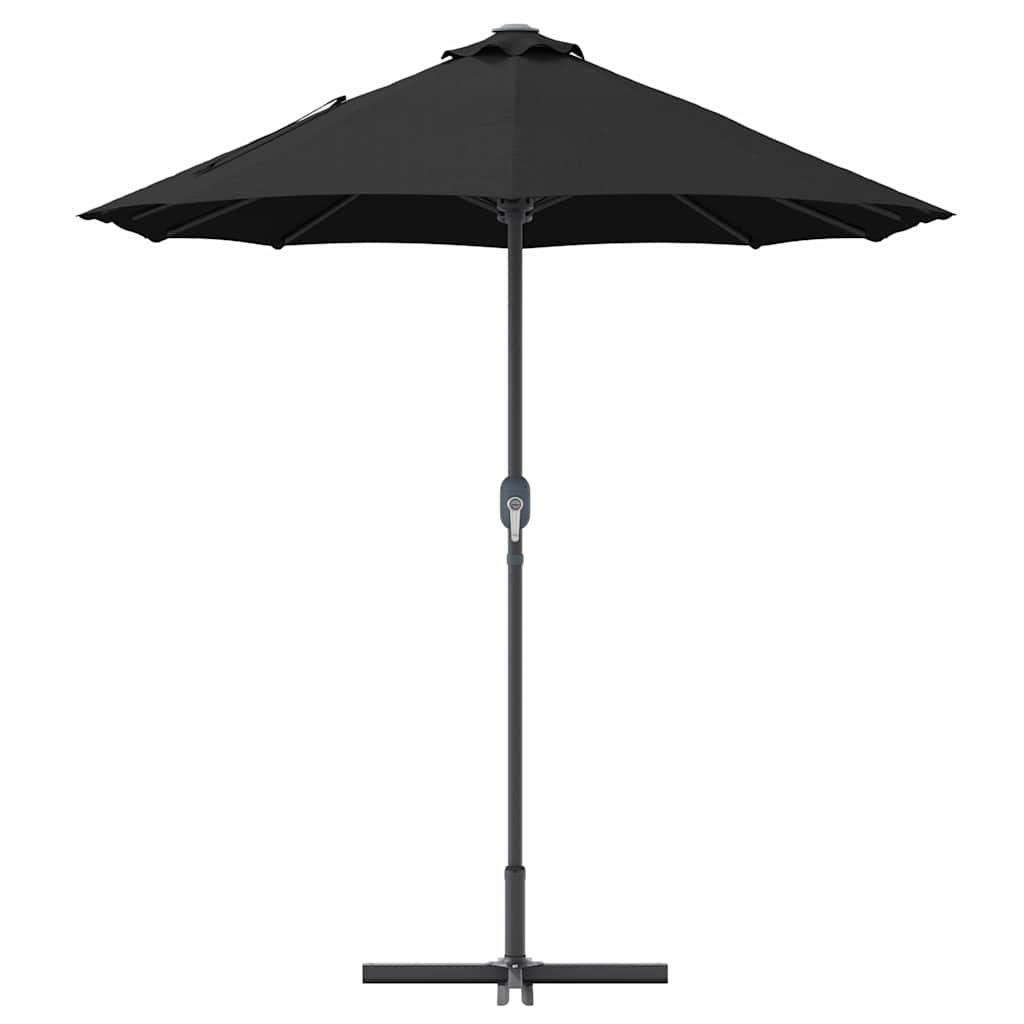 vidaXL Garden Parasol Black 370 x 197 x 239 cm Polyester and Aluminium