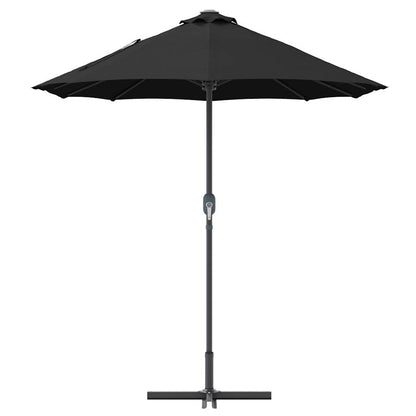 vidaXL Garden Parasol Black 370 x 197 x 239 cm Polyester and Aluminium