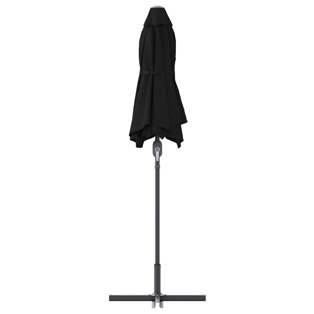 vidaXL Garden Parasol Black 370 x 197 x 239 cm Polyester and Aluminium