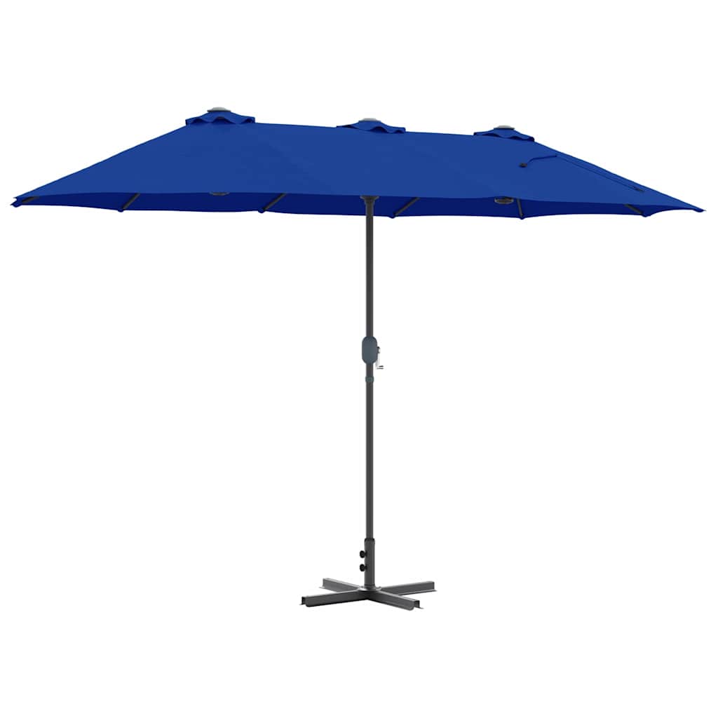 vidaXL Garden Parasol Azurblau 370 x 197 x 239 cm