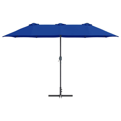 vidaXL Garden Parasol Azurblau 370 x 197 x 239 cm