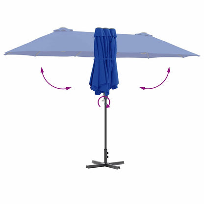 vidaXL Garden Parasol 370 x 197 x 239 cm Polyester and Aluminium