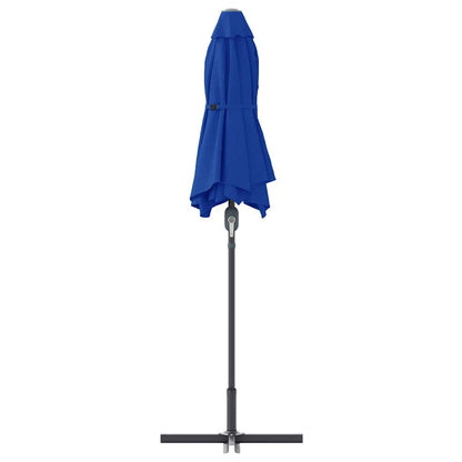 vidaXL Garden Parasol Azurblau 370 x 197 x 239 cm