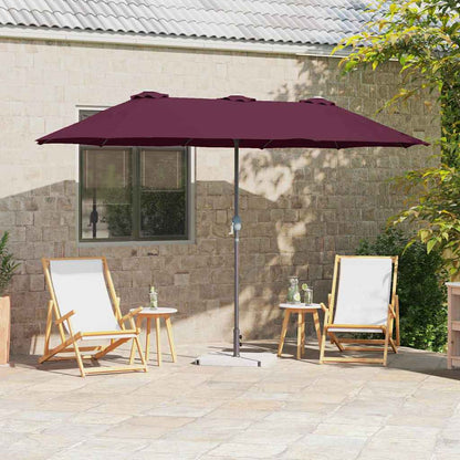 vidaXL Garden Parasol Bordeaux Red 370 x 197 x 239 cm