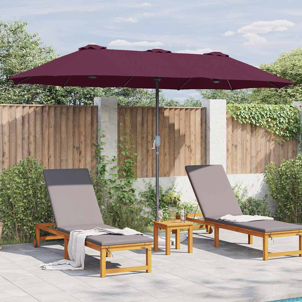 vidaXL Garden Parasol Bordeaux Red 370 x 197 x 239 cm