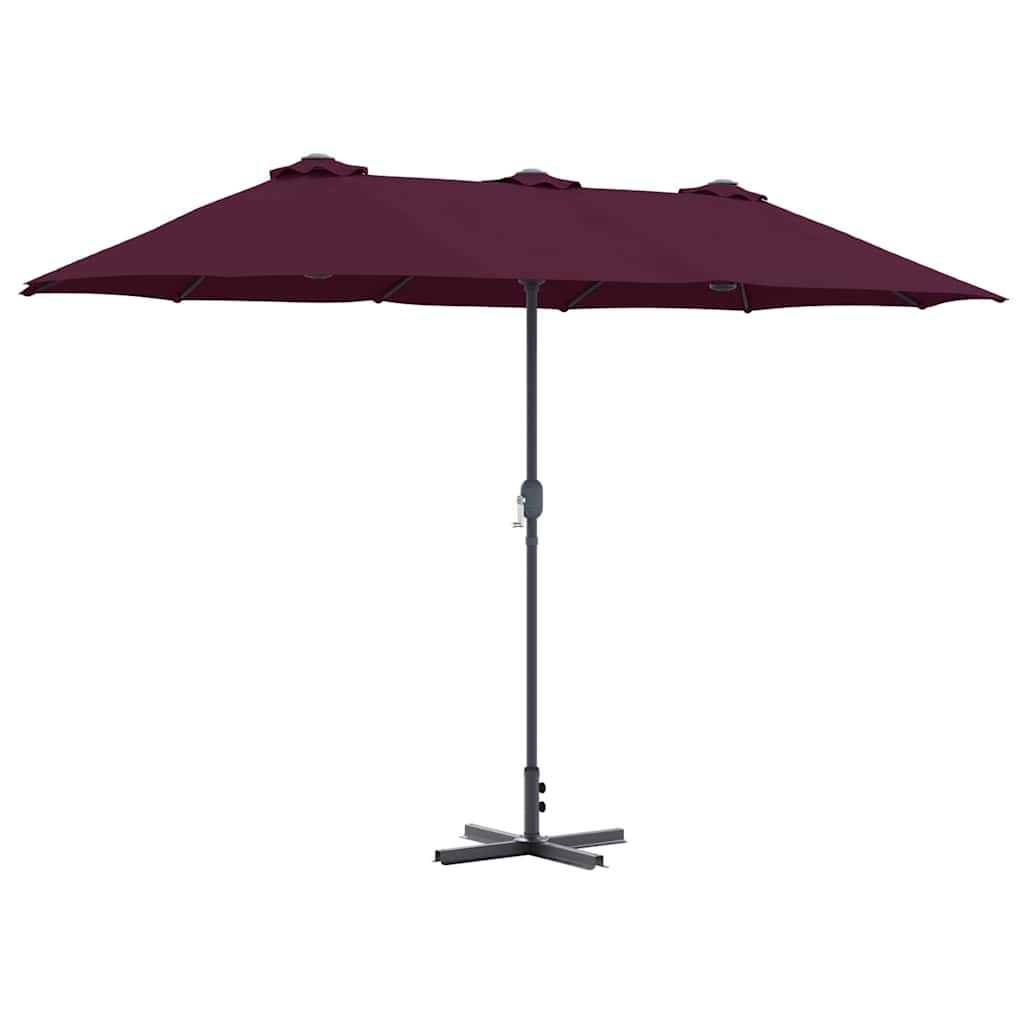 vidaXL Garden Parasol Bordeaux Red 370 x 197 x 239 cm