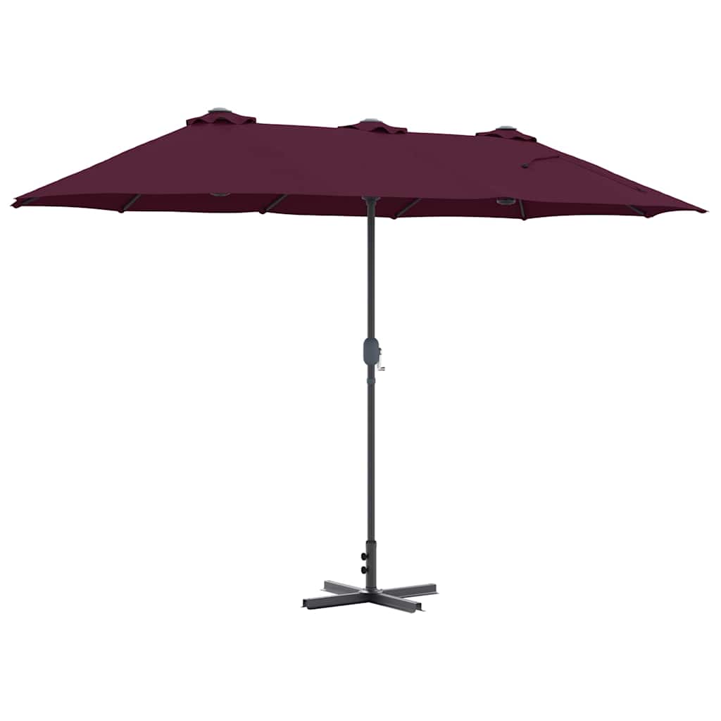 vidaXL Garden Parasol Bordeaux Red 370 x 197 x 239 cm