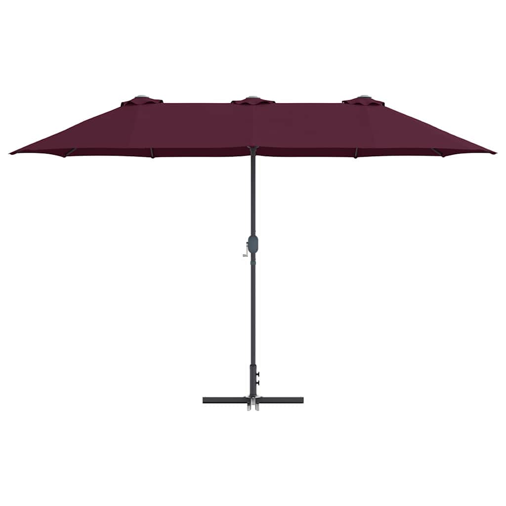 vidaXL Garden Parasol Bordeaux Red 370 x 197 x 239 cm
