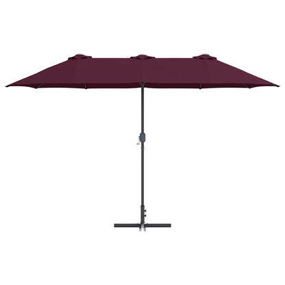 vidaXL Garden Parasol Bordeaux Red 370 x 197 x 239 cm