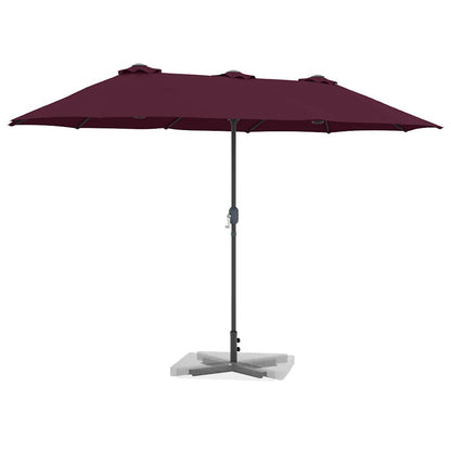 vidaXL Garden Parasol Bordeaux Red 370 x 197 x 239 cm