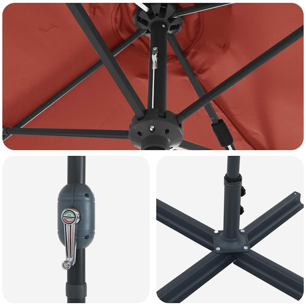 vidaXL Garden Parasol Terracotta 370 x 197 x 239 cm