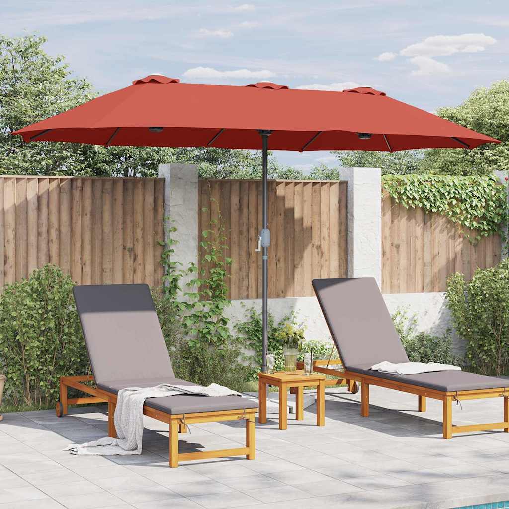 vidaXL Garden Parasol Terracotta 370 x 197 x 239 cm