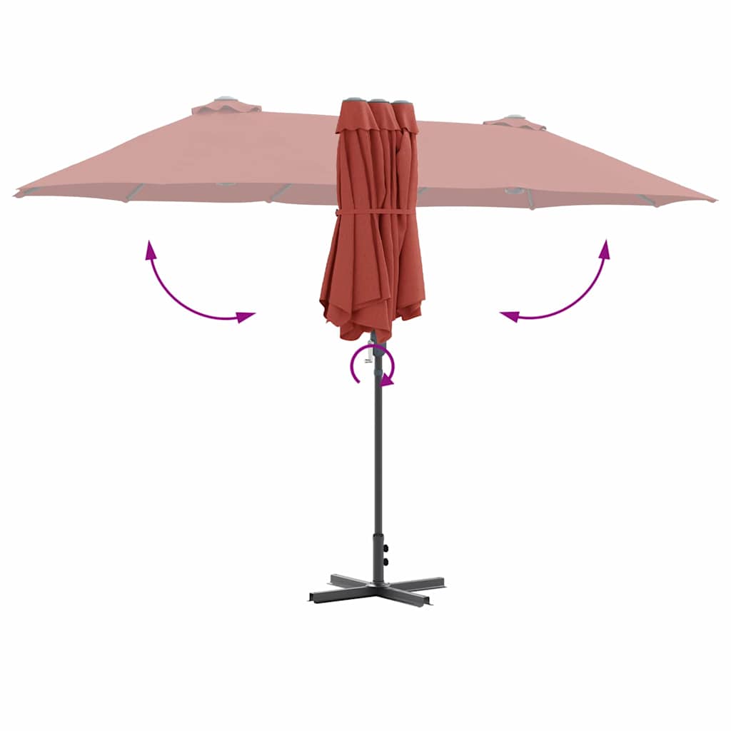 vidaXL Garden Parasol Terracotta 370 x 197 x 239 cm