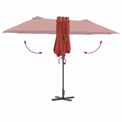 vidaXL Garden Parasol Terracotta 370 x 197 x 239 cm