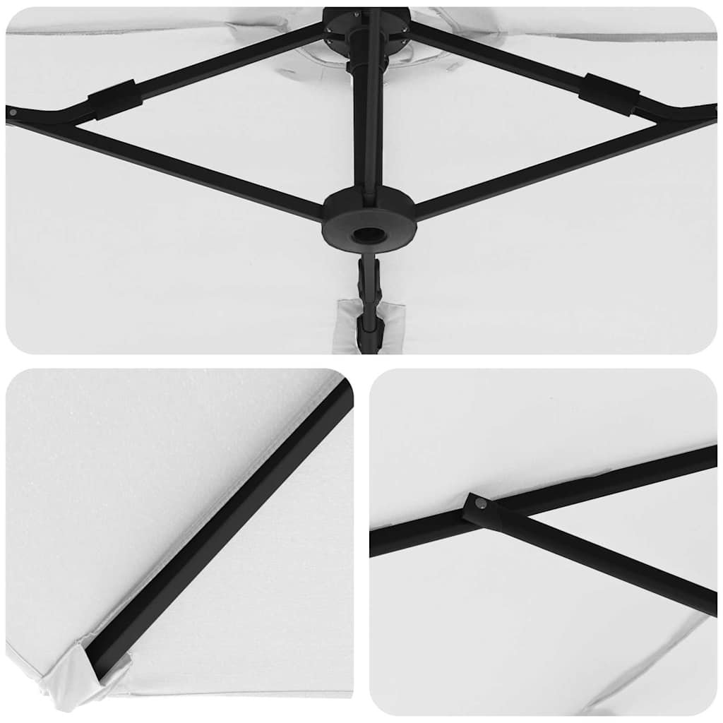 vidaXL Umbrella Sand 372 x 198 x 243 cm Polyester and Aluminium