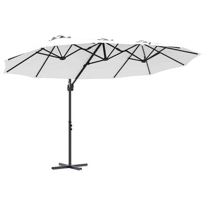 vidaXL Umbrella Sand 372 x 198 x 243 cm Polyester and Aluminium