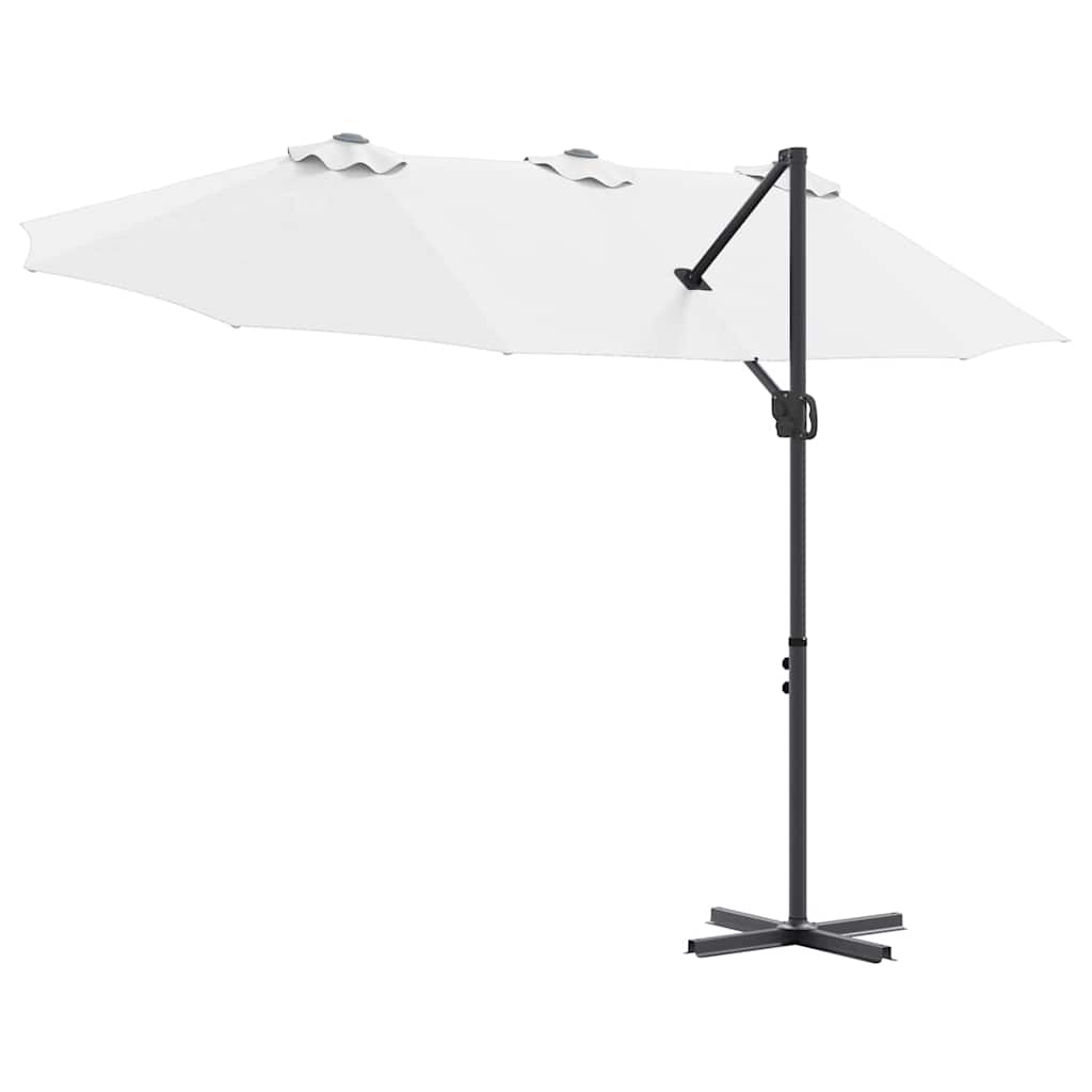 vidaXL Umbrella Sand 372 x 198 x 243 cm Polyester and Aluminium