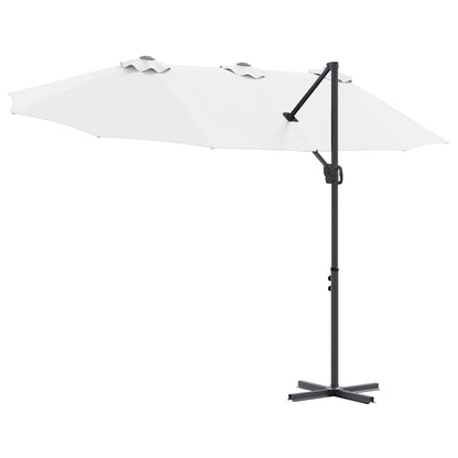 vidaXL Umbrella Sand 372 x 198 x 243 cm Polyester and Aluminium