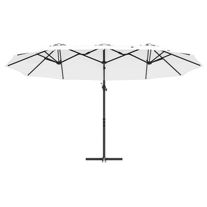 vidaXL Umbrella Sand 372 x 198 x 243 cm Polyester and Aluminium