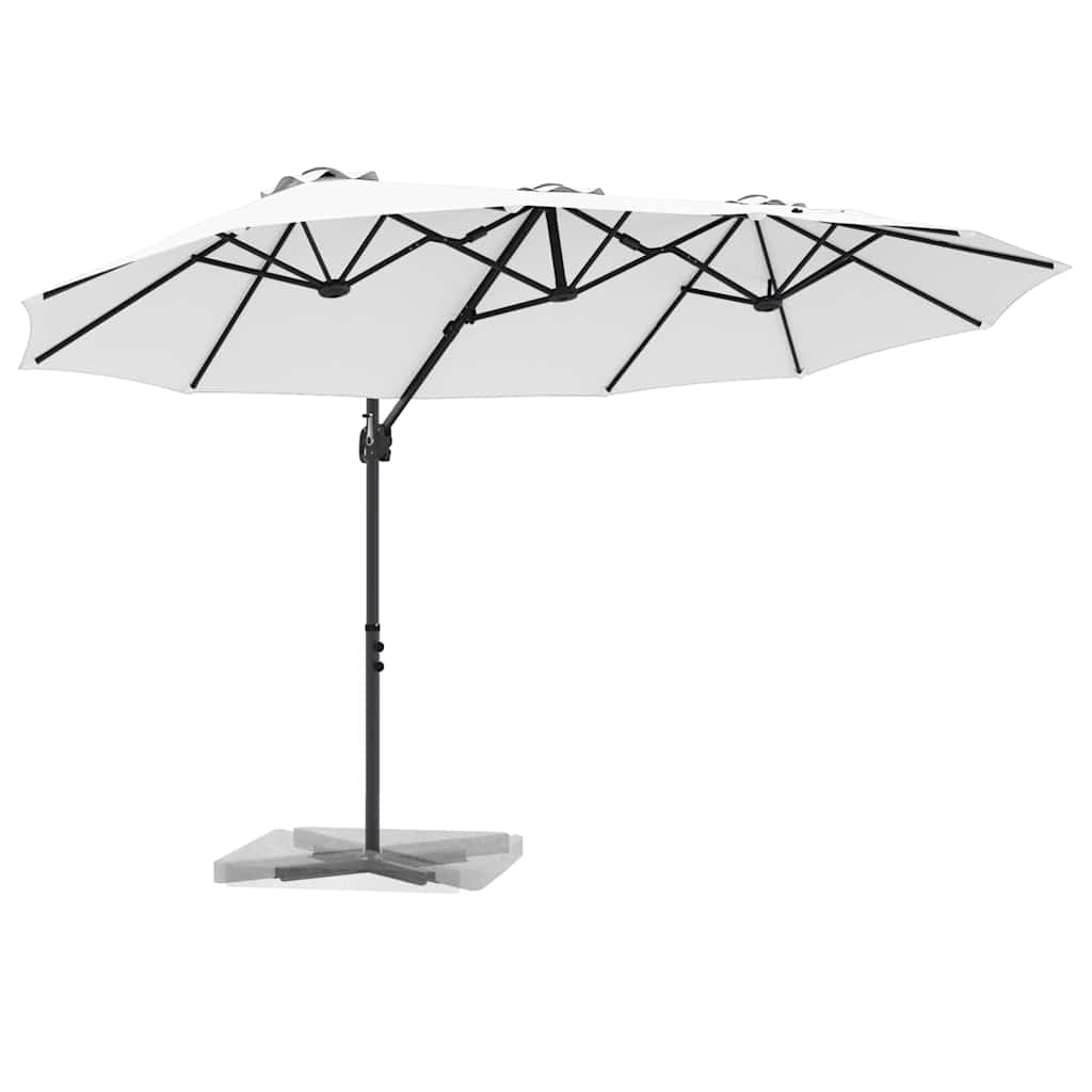 vidaXL Umbrella Sand 372 x 198 x 243 cm Polyester and Aluminium