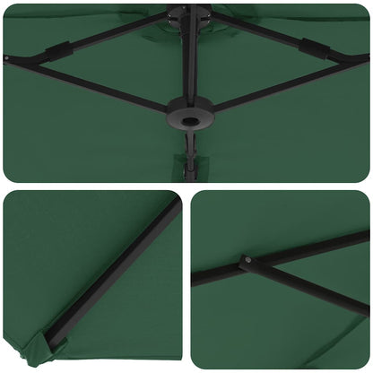 vidaXL Umbrella Green 372 x 198 x 243 cm Polyester and Aluminium
