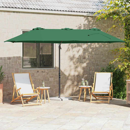 vidaXL Umbrella Green 372 x 198 x 243 cm Polyester and Aluminium