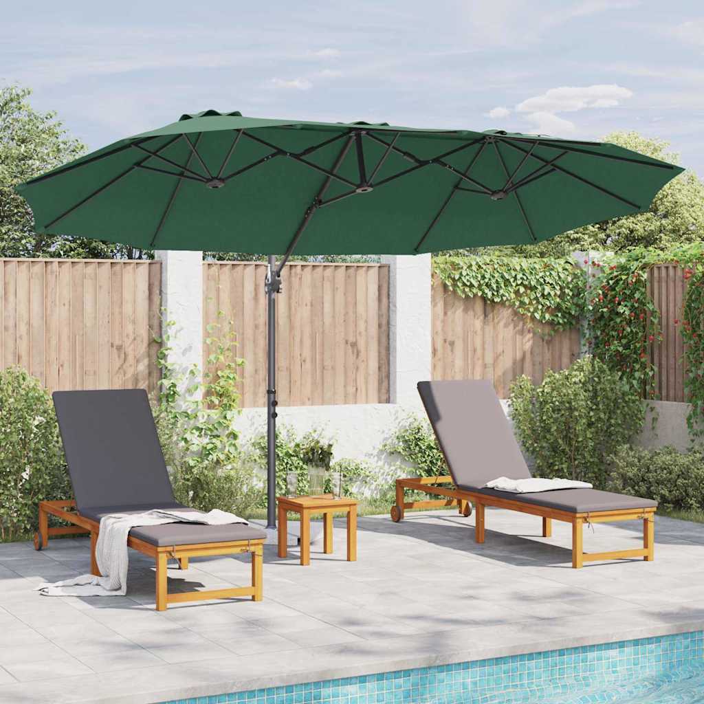 vidaXL Umbrella Green 372 x 198 x 243 cm Polyester and Aluminium