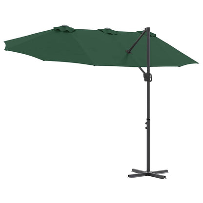 vidaXL Umbrella Green 372 x 198 x 243 cm Polyester and Aluminium