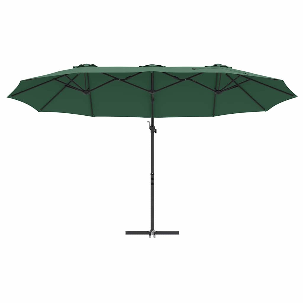 vidaXL Umbrella Green 372 x 198 x 243 cm Polyester and Aluminium