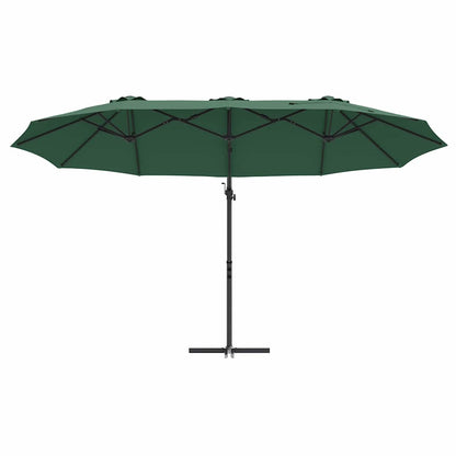 vidaXL Umbrella Green 372 x 198 x 243 cm Polyester and Aluminium