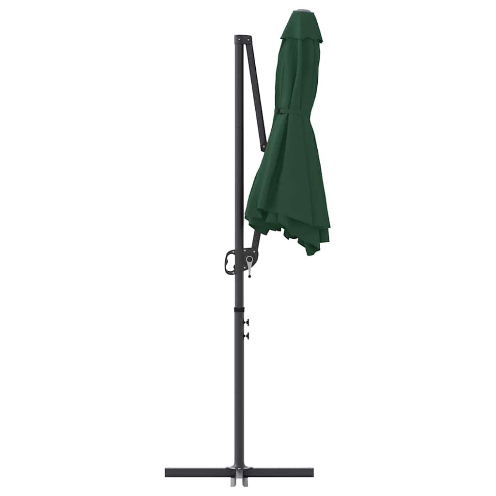vidaXL Umbrella Green 372 x 198 x 243 cm Polyester and Aluminium