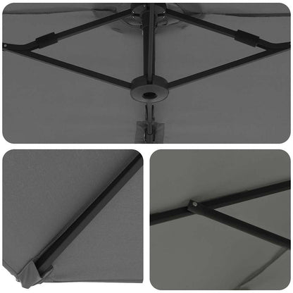vidaXL Umbrella Anthracite 372 x 198 x 243 cm Polyester and Aluminium