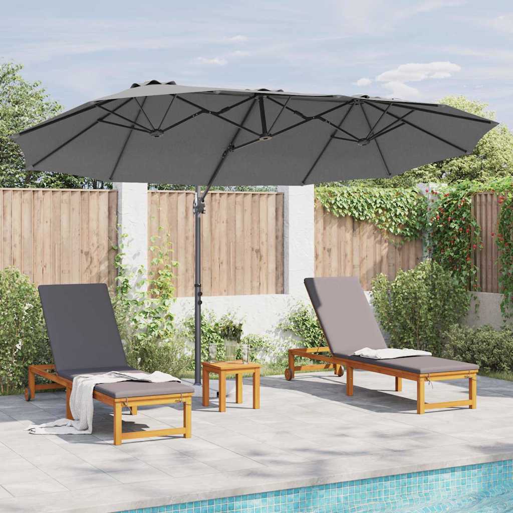 vidaXL Umbrella Anthracite 372 x 198 x 243 cm Polyester and Aluminium