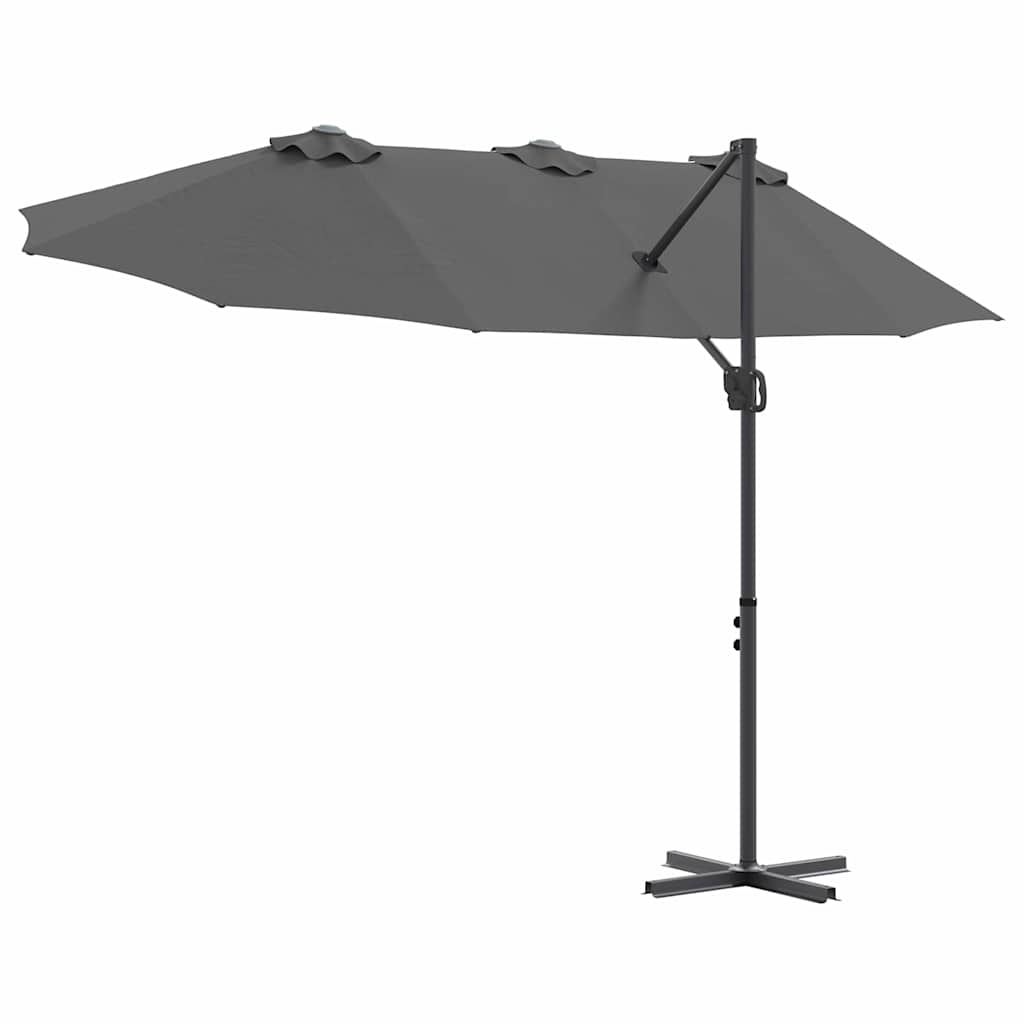vidaXL Umbrella Anthracite 372 x 198 x 243 cm Polyester and Aluminium