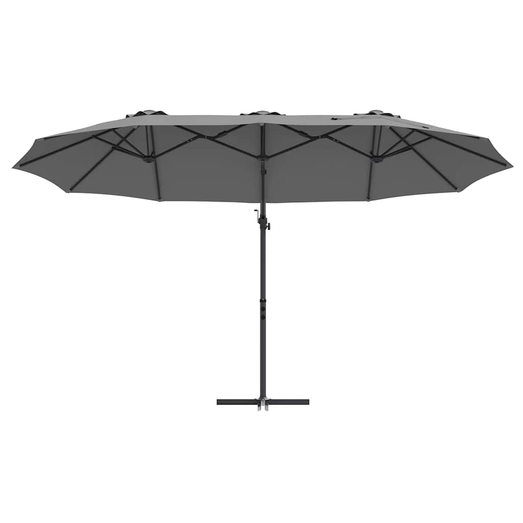 vidaXL Umbrella Anthracite 372 x 198 x 243 cm Polyester and Aluminium