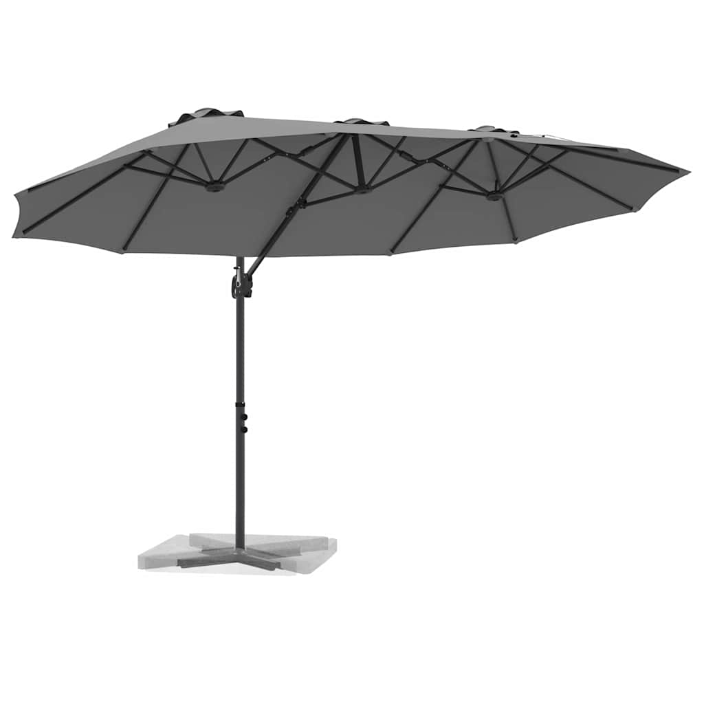 vidaXL Umbrella Anthracite 372 x 198 x 243 cm Polyester and Aluminium