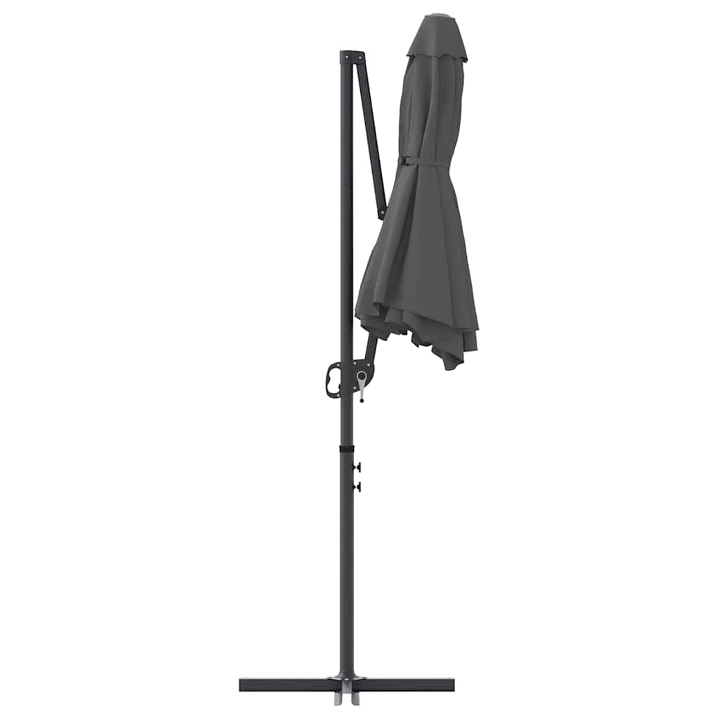 vidaXL Umbrella Anthracite 372 x 198 x 243 cm Polyester and Aluminium